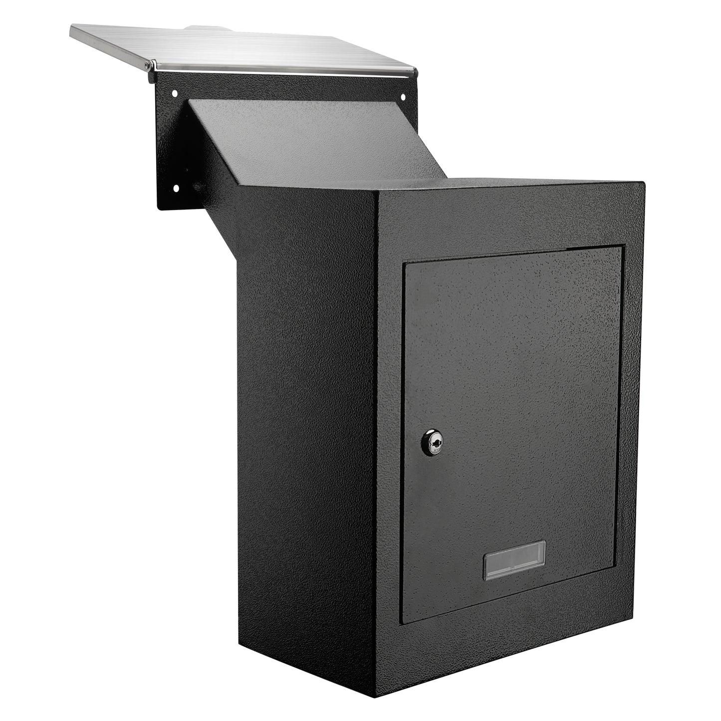 M-D9-H - Through The Wall Drop Box,Mail Drop Box,Adjustable Chute,Deposit Drop Box Code Lock,Rainproof and Anti Phishing Design Wall Mount Mailbox for Letters, Rents,Checks & Keys,Home & Office,Black